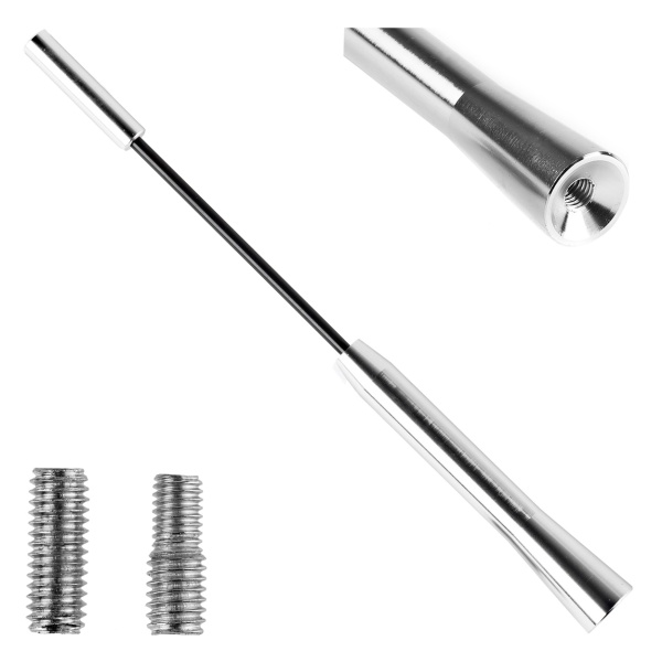 Antena Auto + 2 Adaptoare Amio 20CM 5/6MM Crom ANTM05 01294